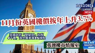 11月份英國樓價按年上升3.7% | 英國政府「發窮惡」加稅4千億 | 英澳樓市情報室