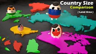 Countries Land area size comparison 2024 |  175+ countries