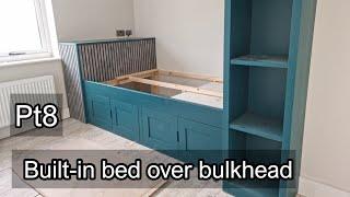 Built in bed over bulkhead build Pt8 - More fitting everything on site, building the shelf unit.