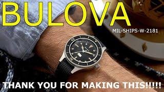 WOW The Bulova MIL-SHIPS-W-2181 Limited Edition Automatic Reissue MIL SPEC Diver This Is AWESOME