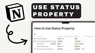 How to Use a Status Property in Notion | Notion For Beginners