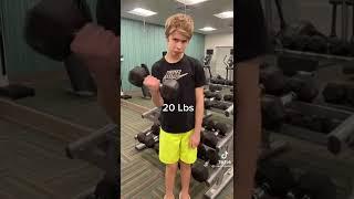 How much can highschoolers bicep curls challenge #shorts (TikTok @maris.spam0)