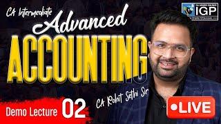 CA Intermediate | Advanced Accounting | Demo Lecture 2 | Sep 25 & Jan 26 | CA Rohit Sethi Sir