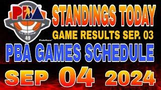 PBA Standings today as of September 3, 2024 | PBA Game results | Pba schedule September 4, 2024