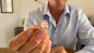 Gal Raiman shows pink diamond ring. Raiman Rocks Diamond Experts specialize in fancy color diamonds