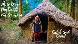 Three Days Woodland/BeachCamping/ Catch and Cook! W/ Bushcraft Tools and Others!