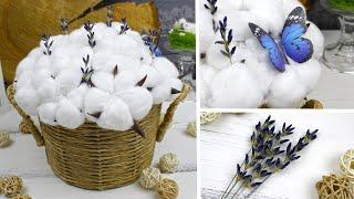 Provence Decor Idea: cotton composition in a Basket