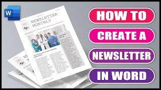 How to Create Newsletters in Word | Make a professional Newsletter in Word