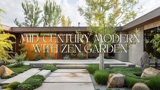 Mid-Century Modern Home with Zen Courtyards Garden, Nature's Embrace in the City