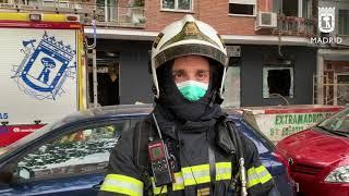 El Oficial de Bomberos Madrid detalla la intervención en el incendio en la calle Baeza  24abril21