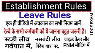 RAILWAY ESTABLISHMENT RULES// LEAVE RULES/अवकास नियम