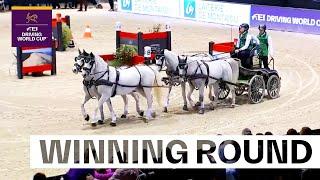 All hail Bram Chardon, King of the carriage!  |  FEI Driving World Cup™ Final 2023/24 Bordeaux