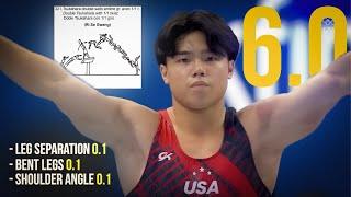 Asher Hong - Vault E score analysis - (U.S. Olympic Trials)