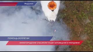 Нижегородские пожарные  тушат природный заповедник в Мордовии