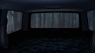 Overnight in a small car - Camping in the rain | Rain On  Car  -  Relaxing Rain ASMR