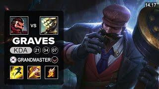 Graves vs Master Yi Jungle - KR Grandmaster - Patch 14.17 Season 14