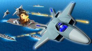 Destroying the Aircraft Carrier in a Modded Pitched Naval Battle in Ravenfield!