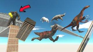 Escape from Kong on the Broken Bridge | Who Can Survive? - Animal Revolt Battle Simulator