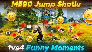 M590 jump shotlu  | fun with Enemies  | Solo Vs Squad Funny Moments | FreeFire in Telugu