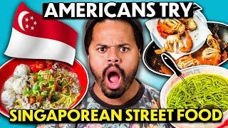 Americans Try Singaporean Street Food For The First Time! (Bak Chor Mee, Laksa, Fish Head Curry)