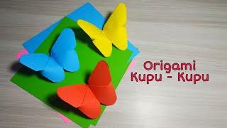 Cara membuat origami kupu - kupu / How to make butterfly origami