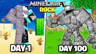 I Survived 100 Days as a STONE in Minecraft