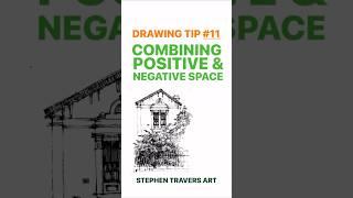 DRAWING USING POSITIVE & NEGATIVE SPACE. #stephentraversart #drawing #drawingtips