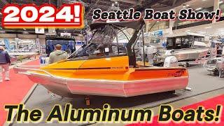 2024 ALUMINUM BOATS! Big Seattle Boat Show!  #duckworth #hewescraft #fishingboats #lundboats #lowe