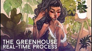 The Greenhouse Watercolor Painting Real Time // Jacquelindeleon