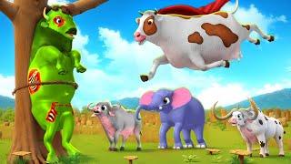 Super Cow vs Zombie Bison! Wild Animals Rescue Adventure - Super Cow's Heroic Rescue