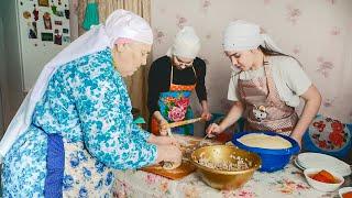 Happy life with grandmother in the largest Tatar village. Russia in winter.