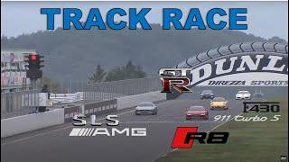 [ENG CC] Track Race #60 | R8 vs SLS vs 911 vs F430 vs GT-R