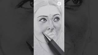 Aishwarya Rai portrait #shorts #viral #artist #sketch #portrait #drawing #fineart
