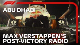 Max Verstappen's Cooldown Lap Post-Victory Radio | 2021 Abu Dhabi Grand Prix