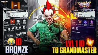 BRONZE TO GRANDMASTER IN LEVEL 1 ID  | NO GUN SKIN CHALLENGE#freefire #sudipsarkar