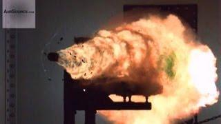 MACH 7 Electromagnetic Railgun from US Navy. Super Slow-Mo