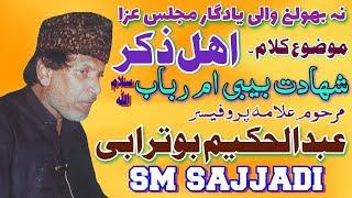 Allama Abdul Hakeem Buturabi - Ahle Zikr + Shahadat Bibi Umme Rubab - Very Great Majlis (SM Sajjadi)