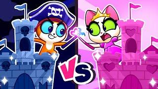 Pink VS Black CastlePlayhouse Challenge, Secret Room & More Funny Kids CartoonsPurr-Purr Stories