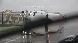 07-08-2024 Freeport, TX - Winds From Beryl Flip RV on Camera!