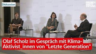 Kanzlerkandidat Olaf Scholz spricht mit Klima-Aktivist_innen von "Letzte Generation"