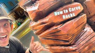 How to Carve Rocks - Tips For the Base of Carving - for beginners chainsaw carving