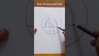 Circle Scenery Drawing|| Beautiful Circle Drawing|| #shorts #circle #scenery #drawing #easyart