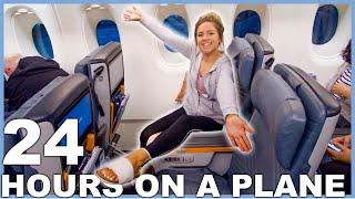 I spent 24 Hours on a plane! 30 hour travel vlog!