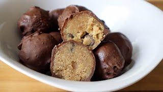 Healthy Chocolate Chip Cookie Dough Truffles | Best Dessert EVER! (Dairy-Free & Gluten-Free)