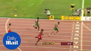 Wayde van Niekerk winning from Lashawn Merritt and Kirani James - Daily Mail