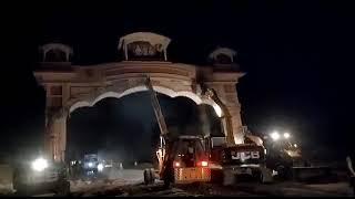 श्री सालासर धाम के राम दरबार दरवाज़े को राजस्थान सरकार ने बुल्डोज़र से गिरा दिया!#rajasthan#congress