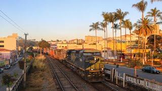 Trem de carga geral passando pela cidade de Carandaí e mais trens na Linha do Centro! CONFIRA