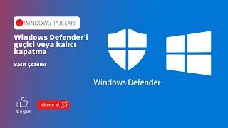 Windows Defender'i geçici veya kalıcı kapatma - basit çözüm **Altyazılı Anlatım**