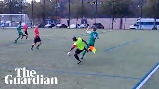 'What was that?!': assistant referee tackles footballer during game