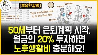 50세부터 월급의 20%로 노후준비 충분합니다! 그 이유는 은퇴 후 생활비는 50%만 있어도 걱정없어요